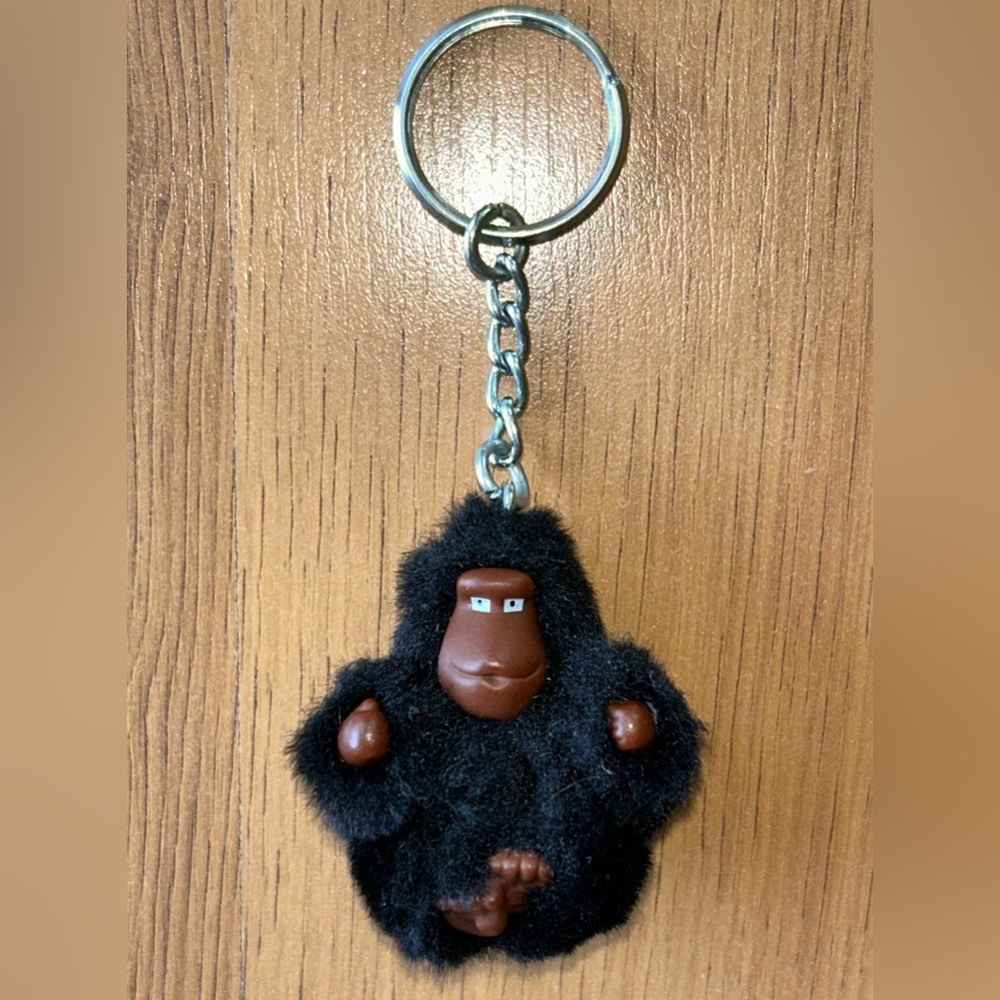 Kipling black furry monkey gorilla keychain charm Daniel